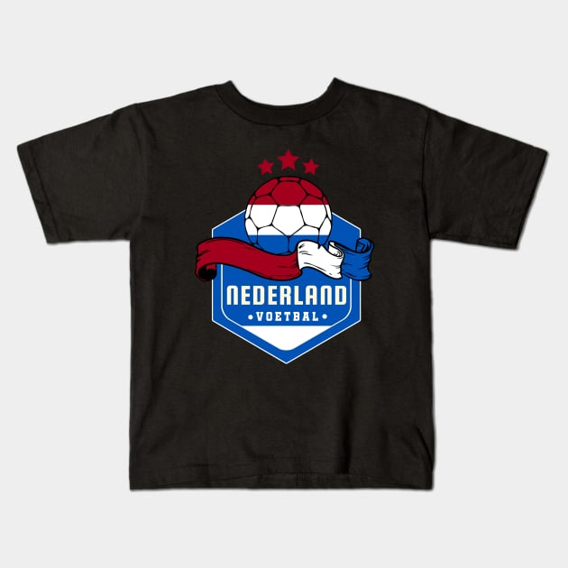 Nederland Voetbal Kids T-Shirt by footballomatic